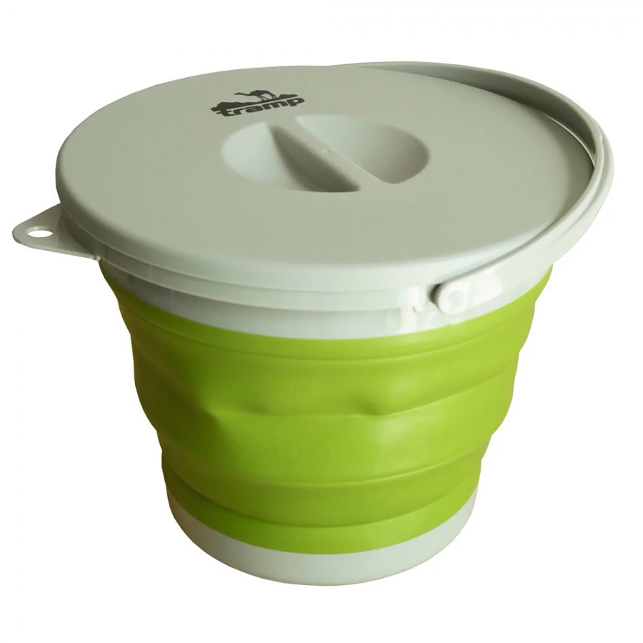 Ведро складное силиконовое Tramp 5 л,с крышкой (оливковый) Ведро складное силиконовое Tramp 5 л,с крышкой (оливковый)