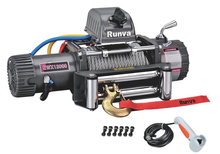 Лебёдка автомобильная электрическая 12V Runva EWX12000S 5443 кг (стальной трос)