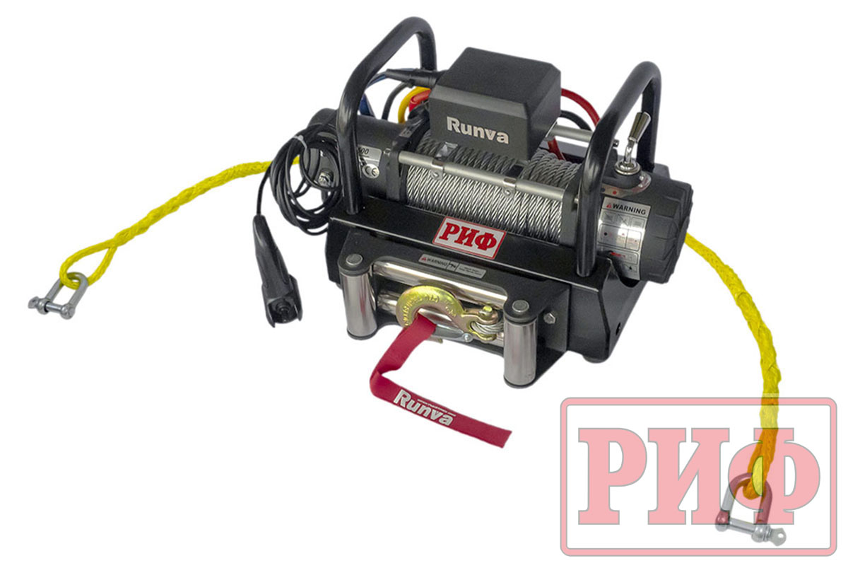 Лебёдка переносная РИФ 9500S c площадкой и проводами (стальной трос) Лебёдка переносная РИФ 9500S c площадкой и проводами (стальной трос)
