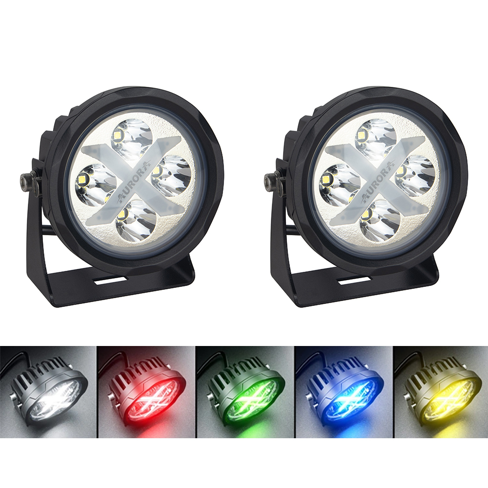 Светодиодные фары дальнего света AURORA 102 мм 40W LED с RGB подсветкой (к-т 2 шт.)
