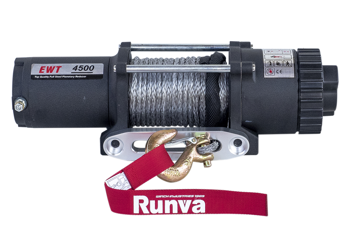 Лебёдка электрическая 12V Runva EWT4500ASR 2041 кг (синтетический трос) Лебёдка электрическая 12V Runva EWT4500ASR 2041 кг (синтетический трос)