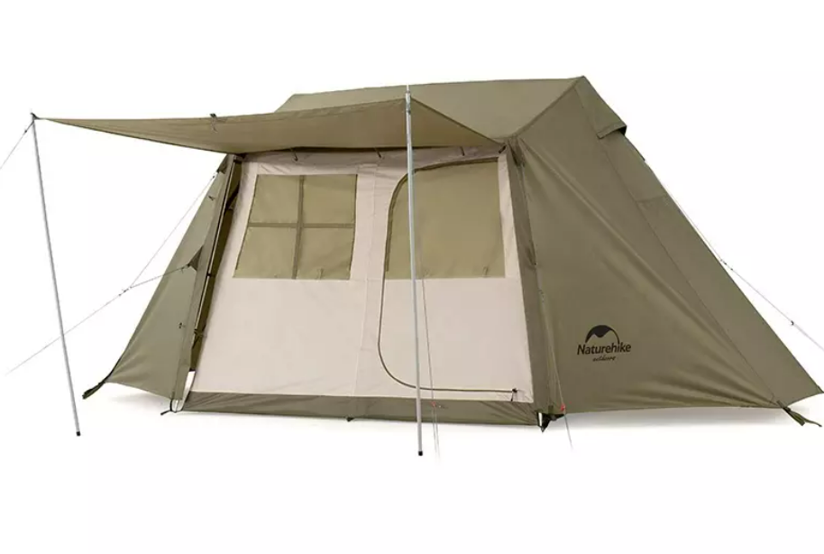 Палатка Naturehike Village 5.0 4-местная, алюминиевый каркас, снежная юбка, зеленая Палатка Naturehike Village 5.0 4-местная, алюминиевый каркас, снежная юбка, зеленая