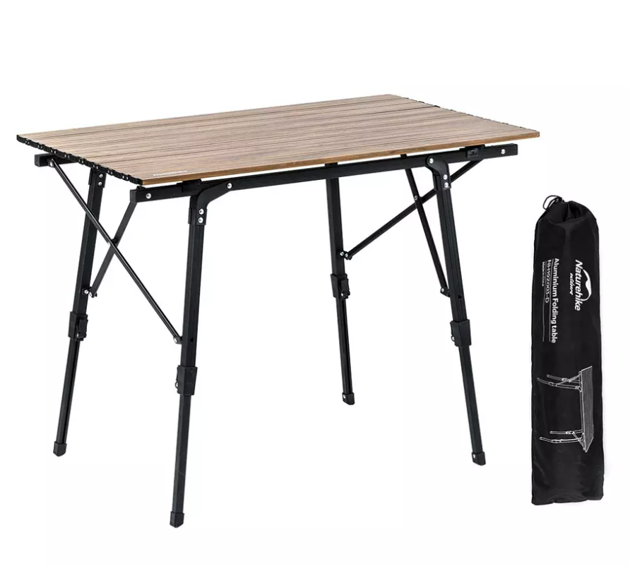 Стол туристический Naturehike складной, 90х52х68 см, с телескопическими ножками, светло-коричневый Стол туристический Naturehike складной, 90х52х68 см, с телескопическими ножками, светло-коричневый