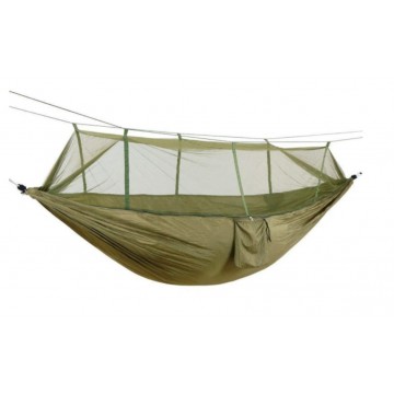 Гамак без планок NISUS 140х260 см., с москитной сеткой, нейлон 210T, хаки Гамак без планок NISUS 140х260 см., с москитной сеткой, нейлон 210T, хаки