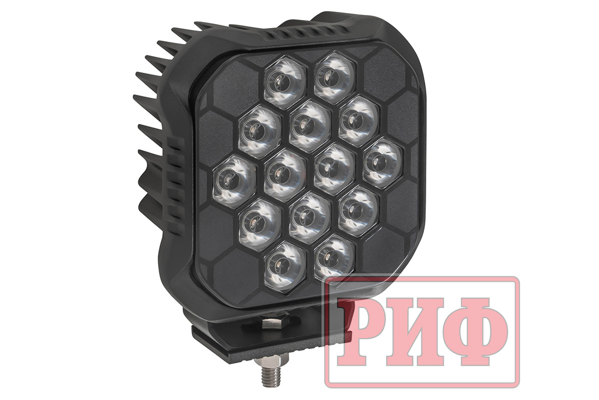 Светодиодная фара дальнего света РИФ 112x112x50 мм 90W LED Светодиодная фара дальнего света РИФ 112x112x50 мм 90W LED