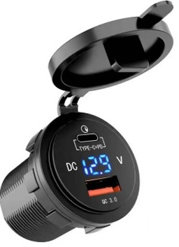 Розетка USB QC 3.0, PD с вольтметром Розетка USB QC 3.0, PD с вольтметром