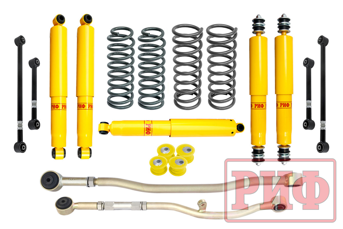 Лифт-комплект РИФ Nissan Patrol Y61 2000+ лифт 100 мм (левый руль) Лифт-комплект РИФ Nissan Patrol Y61 2000+ лифт 100 мм (левый руль)