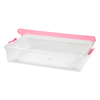 4 Короб для хранения IRIS THIN BOX 85л, прозрачный-розовый