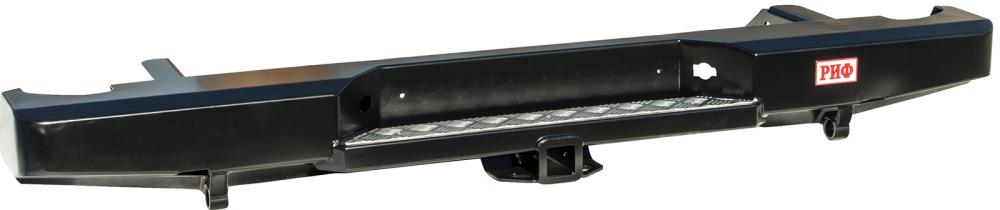 Бампер РИФ силовой задний Nissan Navara D40 (2005-2014) с квадратом под фаркоп