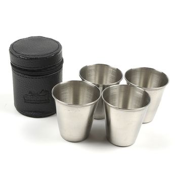 Набор стопок «СЛЕДОПЫТ» 4х60 мл, в кожаной тубе Набор стопок «СЛЕДОПЫТ» 4х60 мл, в кожаной тубе