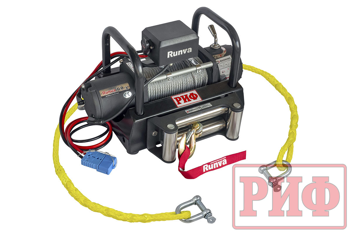 Лебёдка переносная РИФ 6000S c площадкой и проводами (стальной трос) Лебёдка переносная РИФ 6000S c площадкой и проводами (стальной трос)