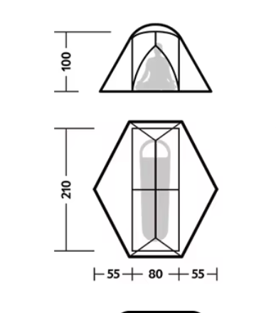 Палатка Naturehike Mongar UL 1-местная, алюминиевый каркас, сверхлегкая, серая