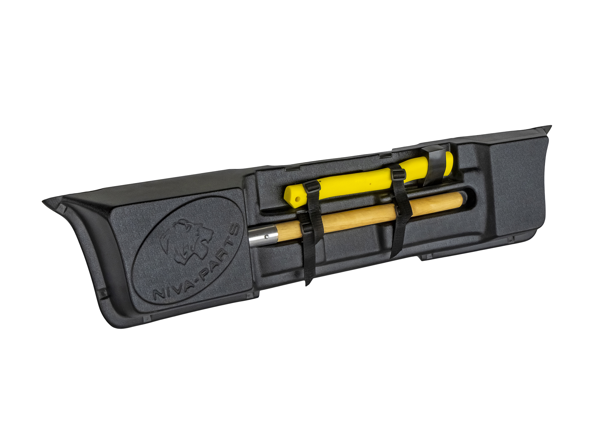 Футляр (ложемент) с топором и лопатой на дверь багажника Lada 4x4 Нива Урбан 2014+ Футляр (ложемент) с топором и лопатой на дверь багажника Lada 4x4 Нива Урбан 2014+