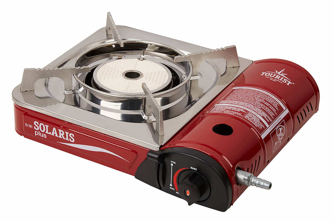 Плита газовая TOURIST SOLARIS PLUS портативная, керамическая, с переходником, в кейсе Плита газовая TOURIST SOLARIS PLUS портативная, керамическая, с переходником, в кейсе