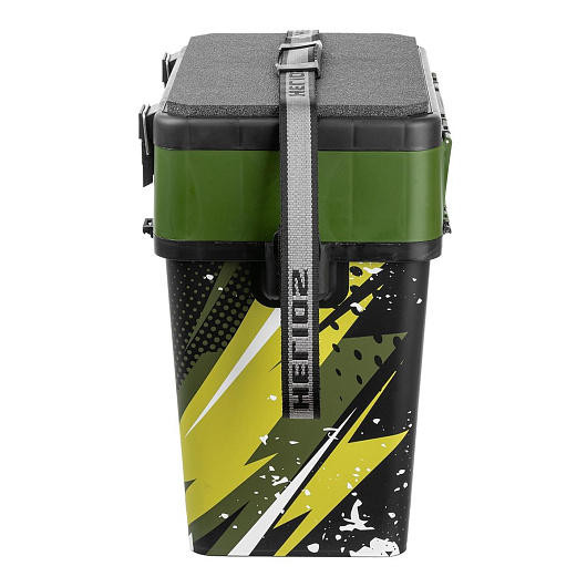 Ящик рыболовный зимний HELIOS ZANDER, 19 л, двухсекционный хаки