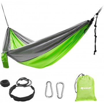 Гамак без планок NISUS 140х260см нейлон 210T зеленый/серый Гамак без планок NISUS 140х260см нейлон 210T зеленый/серый