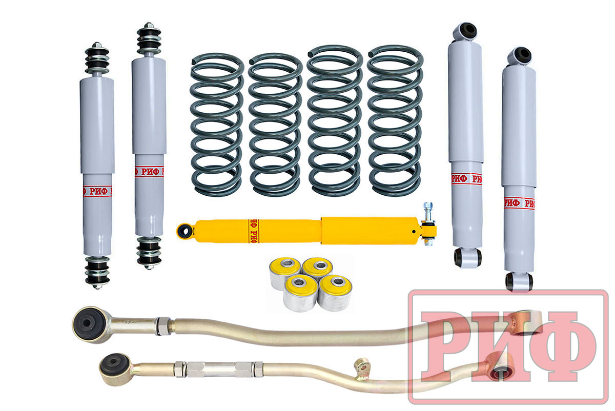 Лифт-комплект РИФ газовый Nissan Patrol Y61 2000+ лифт 50 мм жёсткий (левый руль)