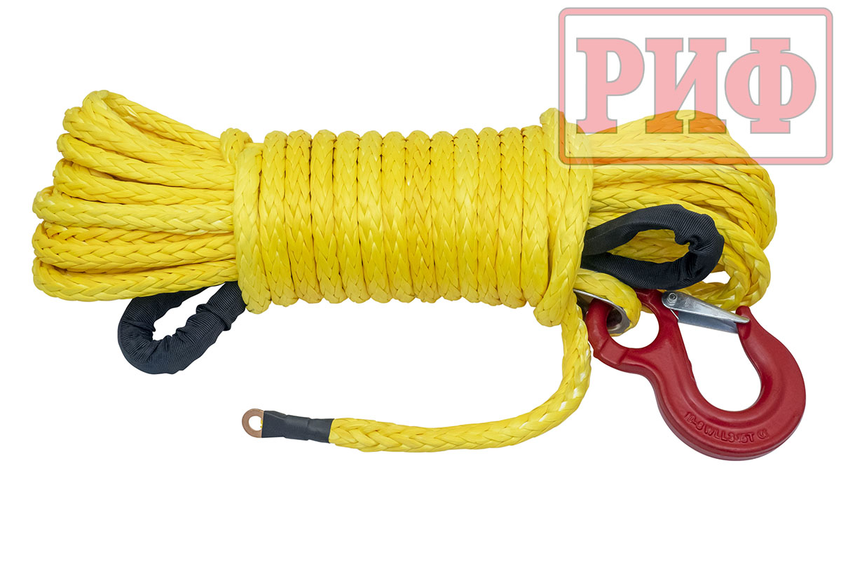 Трос для лебёдки синтетический РИФ 13 мм/23 м (готовый) Трос для лебёдки синтетический РИФ 13 мм/23 м (готовый)