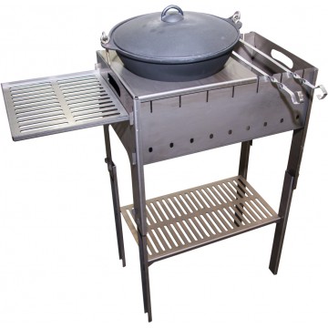 Мангал разборный ТОНАР со столиком и подставкой под казан (2мм), сумка в комплекте Мангал разборный ТОНАР со столиком и подставкой под казан (2мм), сумка в комплекте