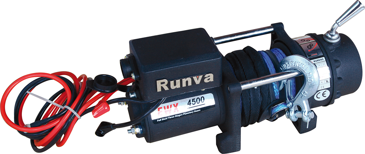 Лебёдка электрическая 12V Runva EWX4500USR 2040 кг (синтетический трос)