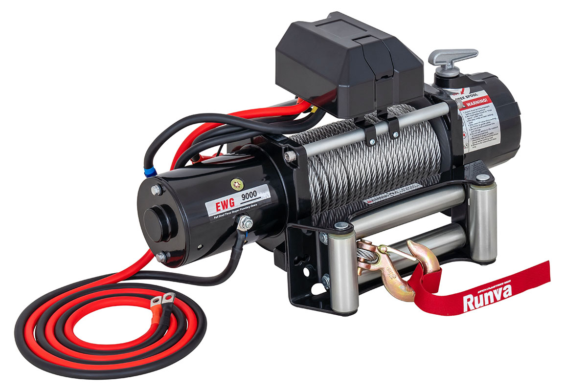 Лебёдка автомобильная электрическая 12V Magnum 9000 lbs 4200 кг (стальной трос)