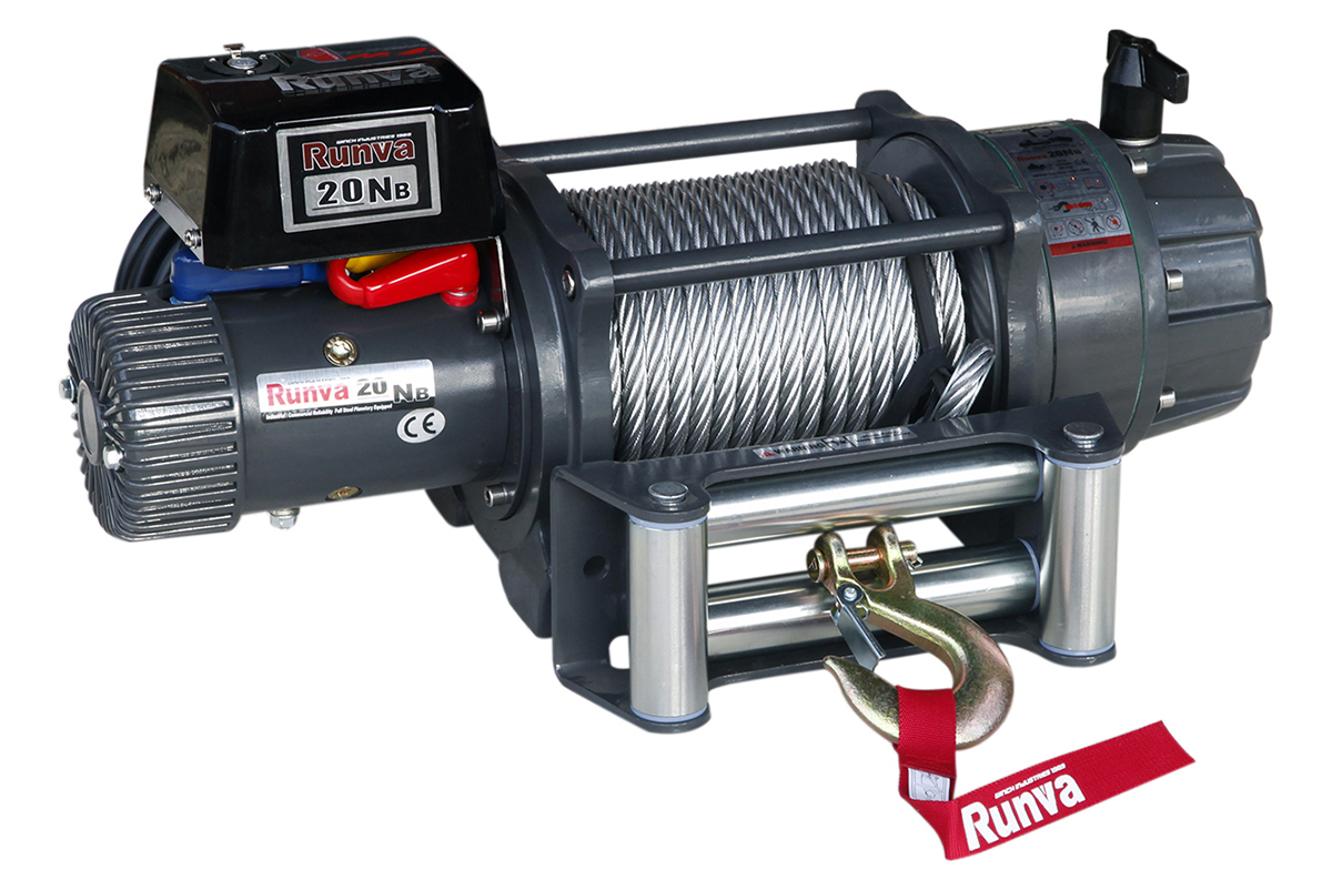 Лебёдка электрическая 24V Runva EWB20000S24V влагозащищенная, стальной трос Лебёдка электрическая 24V Runva EWB20000S24V влагозащищенная, стальной трос
