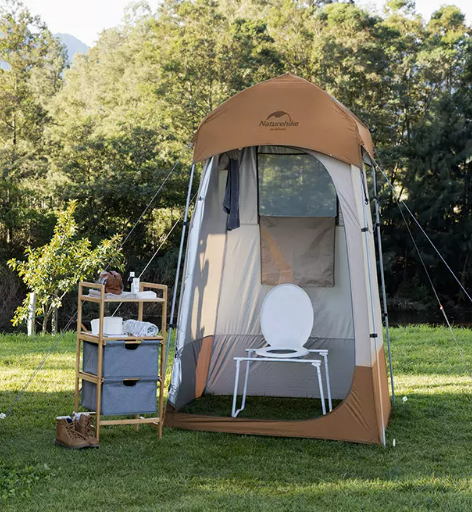 Палатка Naturehike душ-туалет, алюминиевый каркас, коричневый