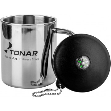 Термокружка ТОНАР 350ML металлическая, с пластиковой крышкой+карабин Термокружка ТОНАР 350ML металлическая, с пластиковой крышкой+карабин