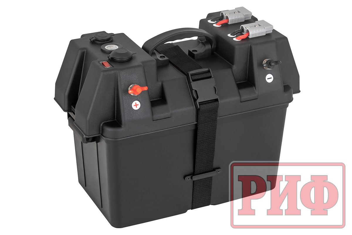 Бокс аккумуляторный 2xUSB, 1x12В, вольтметр с индикацией (424х251х306 мм) Бокс аккумуляторный 2xUSB, 1x12В, вольтметр с индикацией (424х251х306 мм)