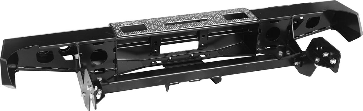 Бампер РИФ силовой задний Mitsubishi L200 2005-2015 (1350 мм) с площ. под леб, квадр. под фаркоп и фонарями