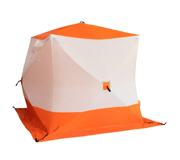 Палатка зимняя куб СЛЕДОПЫТ 2,1 х2,1 м, Oxford 210D PU 1000, оранжевый/белый