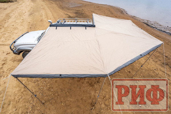 1  Маркиза автомобильная РИФ комбинированная (прямоугольная с веерной частью) 2,0х2,0 м (левая)