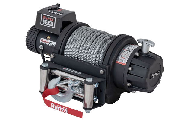 Лебёдка электрическая 24V Runva 25000 lbs влагозащищенная, стальной трос Лебёдка электрическая 24V Runva 25000 lbs влагозащищенная, стальной трос