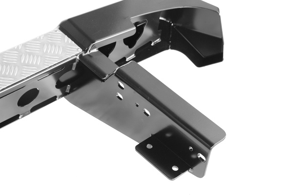 Бампер РИФ силовой задний УАЗ Пикап 2005+ с квадратом под фаркоп, калиткой, фонарями, подсветкой номера стандарт