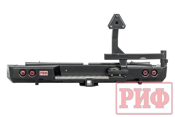 Бампер РИФ силовой задний Mitsubishi L200 2019+ с квадратом под фаркоп, калиткой и фонарями Бампер РИФ силовой задний Mitsubishi L200 2019+ с квадратом под фаркоп, калиткой и фонарями