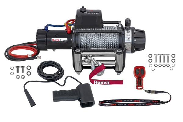 Лебёдка электрическая 24V Runva 9500 lbs 4350 кг влагозащищенная, стальной трос Лебёдка электрическая 24V Runva 9500 lbs 4350 кг влагозащищенная, стальной трос