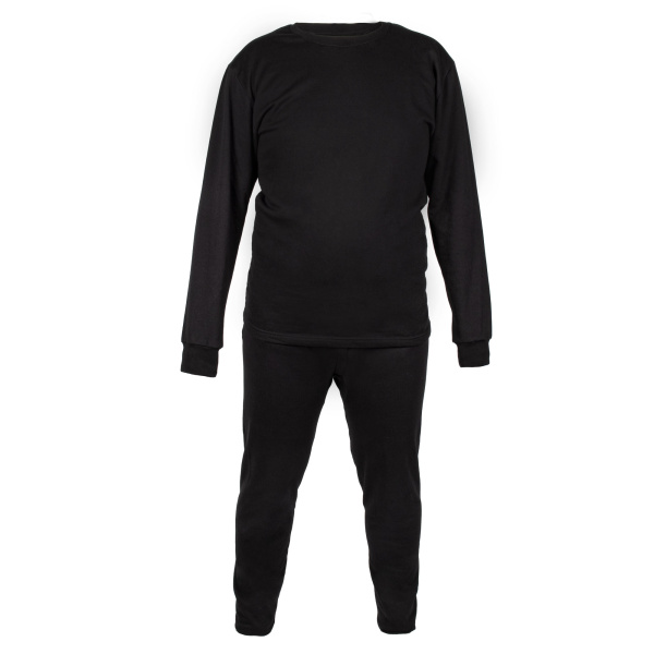 Термобелье "CИБИРСКИЙ СЛЕДОПЫТ", с начесом, хб 100%, комплект, до -15С, цв. черный, р.56