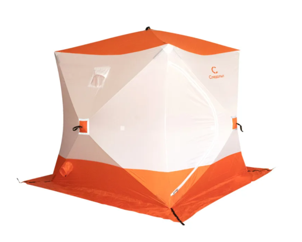 Палатка зимняя куб СЛЕДОПЫТ 2,1 х2,1 м, Oxford 210D PU 1000, оранжевый/белый Палатка зимняя куб СЛЕДОПЫТ 2,1 х2,1 м, Oxford 210D PU 1000, оранжевый/белый