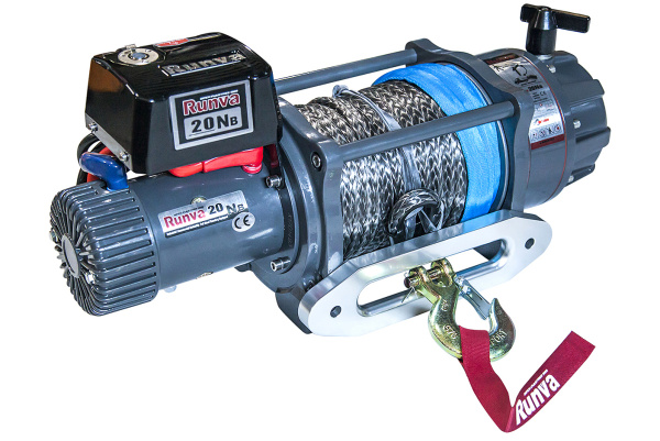 Лебёдка электрическая 12V Runva 20000 lbs синтетический трос (влагозащищенная) Лебёдка электрическая 12V Runva 20000 lbs синтетический трос (влагозащищенная)