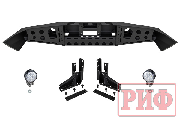 Бампер РИФ силовой передний Toyota Land Cruiser 105 с доп. фарами без защитной дуги