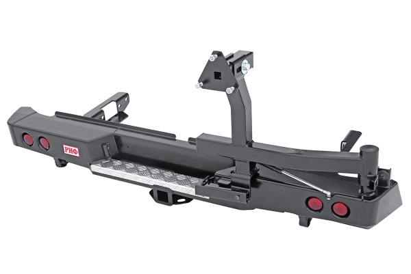 Бампер РИФ силовой задний Toyota Hilux 2015+ с квадратом под фаркоп, калиткой и фонарями Бампер РИФ силовой задний Toyota Hilux 2015+ с квадратом под фаркоп, калиткой и фонарями