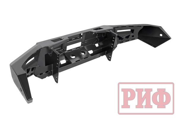 Бампер РИФ силовой передний Mitsubishi Pajero Sport 2015-2020 под доп. фары и парктроник (фары в комплект не входят)