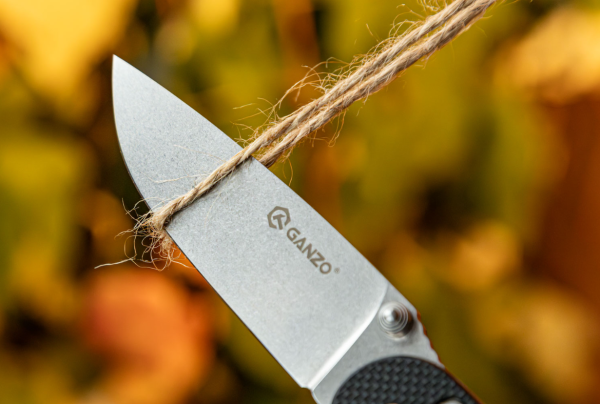 4 Нож складной GANZO, длина клинка 89 мм, сталь 440С, черный