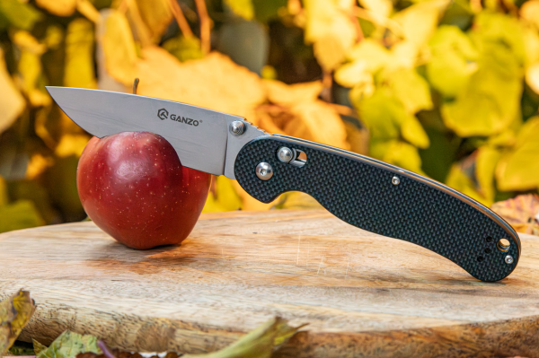 3 Нож складной GANZO, длина клинка 89 мм, сталь 440С, черный