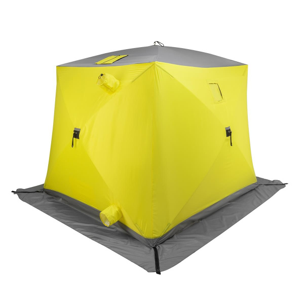 2 Палатка зимняя PREMIER утепл. Куб ЛОНГ-2 желтый/серый 2 Палатка зимняя PREMIER утепл. Куб ЛОНГ-2 желтый/серый