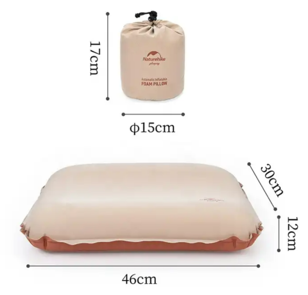 2 Подушка самонадувающаяся Naturehike 46x30x17см, бежевая 2 Подушка самонадувающаяся Naturehike 46x30x17см, бежевая