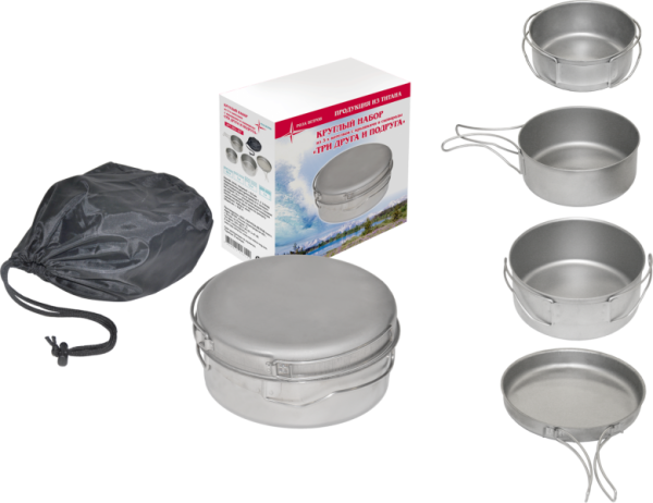 Набор круглых котелков (1,2;1,0;0,6 л)  Набор круглых котелков (1,2;1,0;0,6 л)