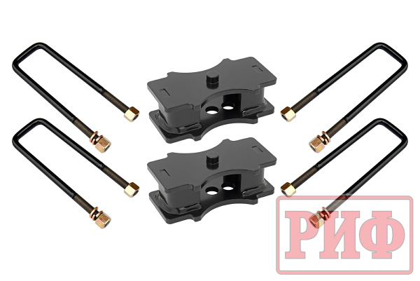 Комплект РИФ стремянок и проставок для лифта рессор на 60 мм Toyota Hilux 2004+, Nissan Navara D40, Mitsubishi L200 2015-2023, Toyota Tundra 2007+, Isuzu D-Max 2008+