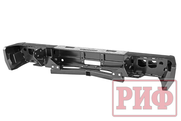 Бампер РИФ задний Toyota Tundra 2007+ с площадкой под лебёдку, квадратом под фаркоп и фонарями Бампер РИФ задний Toyota Tundra 2007+ с площадкой под лебёдку, квадратом под фаркоп и фонарями