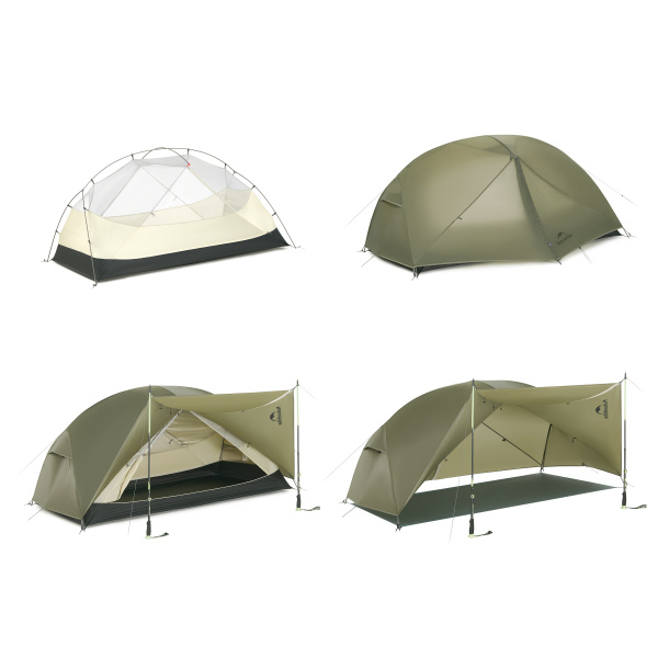 Палатка Naturehike Mongar PRO 1-местная, алюминиевый каркас, олива (зеленая)